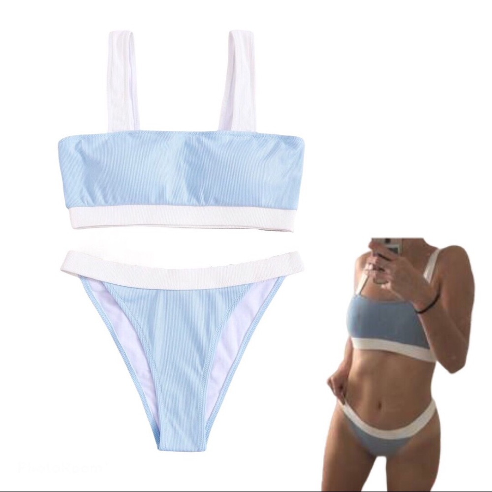 baby blue bikini two piece set